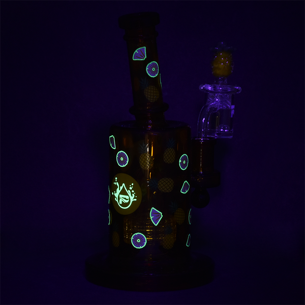 Pulsar Fruit Series Wax Pipe Duo | Pineapple Express | Glow In The Dark Accents