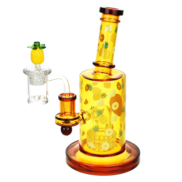 Pulsar Fruit Series Wax Pipe Duo | Pineapple Express | Dab Rig | Front View