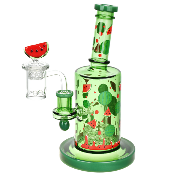 Pulsar Fruit Series Wax Pipe Duo | Watermelon Zkittles | Dab Rig | Front View