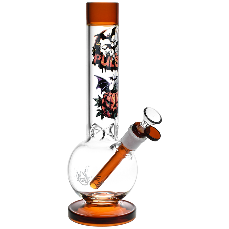 Pulsar Halloween Scene Bubble Bong | Frontal Side View