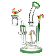 Pulsar Holidaze Dab Rig Set | Candy Cane | Front View