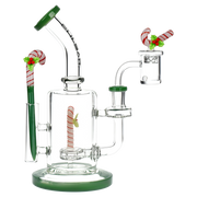 Pulsar Holidaze Dab Rig Set | Candy Cane | Side View