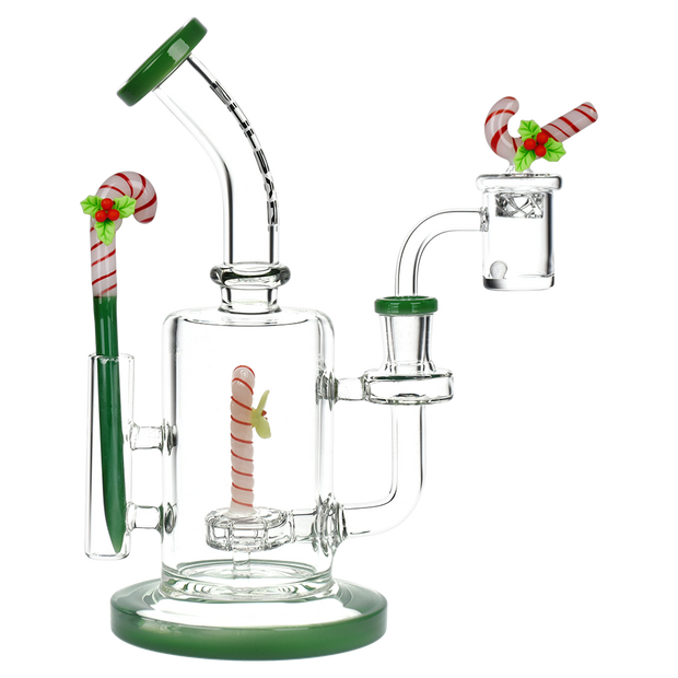 Pulsar Holidaze Dab Rig Set | Candy Cane | Side View