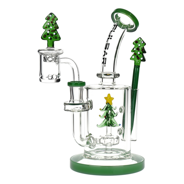 Pulsar Holidaze Dab Rig Set | Chrismas Tree | Front View