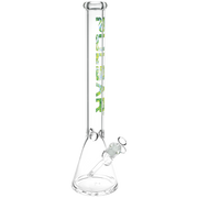 Pulsar Illustrated Logo Beaker Bong | Extra Large Size | Green