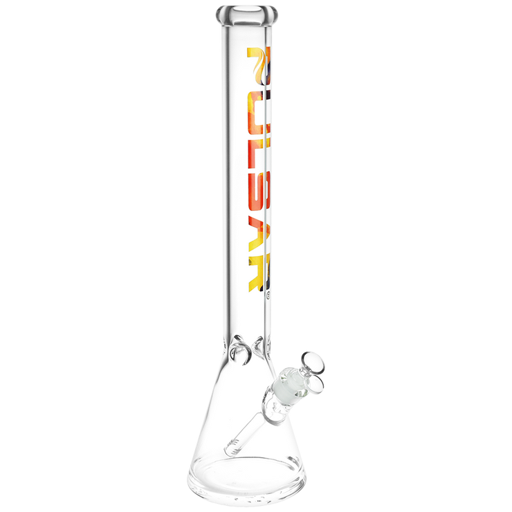 Pulsar Illustrated Logo Beaker Bong | Extra Large Size | Orange