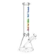 Pulsar Illustrated Logo Beaker Bong | Large Size | Rainbow