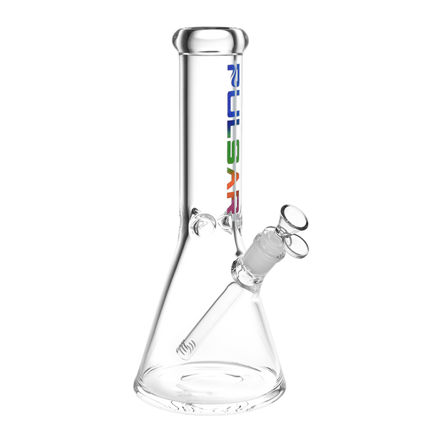 Pulsar Illustrated Logo Beaker Bong | Medium Size | Rainbow