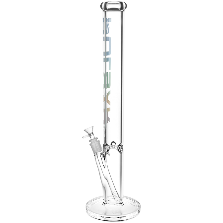 Pulsar Illustrated Logo Straight Tube Bong | Extra Large Size | Back View