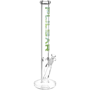 Pulsar Illustrated Logo Straight Tube Bong | Extra Large Size | Green