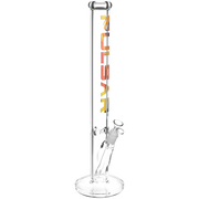 Pulsar Illustrated Logo Straight Tube Bong | Extra Large Size | Orange