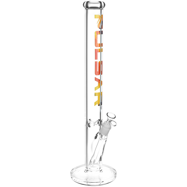 Pulsar Illustrated Logo Straight Tube Bong | Extra Large Size | Orange