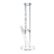 Pulsar Illustrated Logo Straight Tube Bong | Large Size | Back View