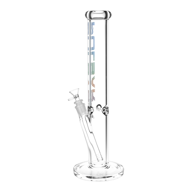 Pulsar Illustrated Logo Straight Tube Bong | Large Size | Back View