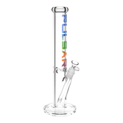 Pulsar Illustrated Logo Straight Tube Bong | Large Size | Rainbow