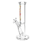 Pulsar Illustrated Logo Straight Tube Bong | Medium Size | Orange