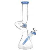 Pulsar Kinked Marble Beaker Bong | Blue