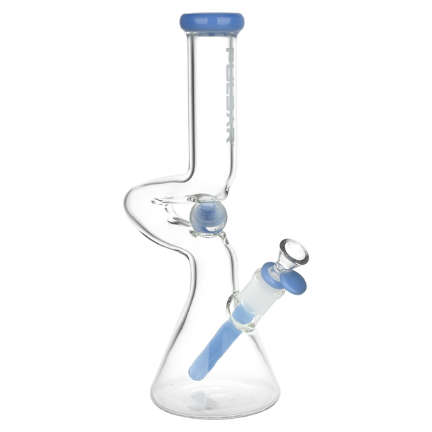 Pulsar Kinked Marble Beaker Bong | Blue