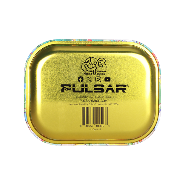 Pulsar Mini Metal Rolling Tray | The World Was Mad | Back View