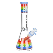Pulsar Pride Glow Beaker Bong | Front View