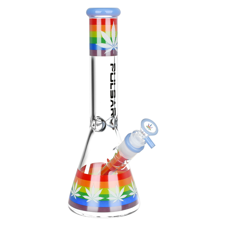 Pulsar Pride Glow Beaker Bong | Front View