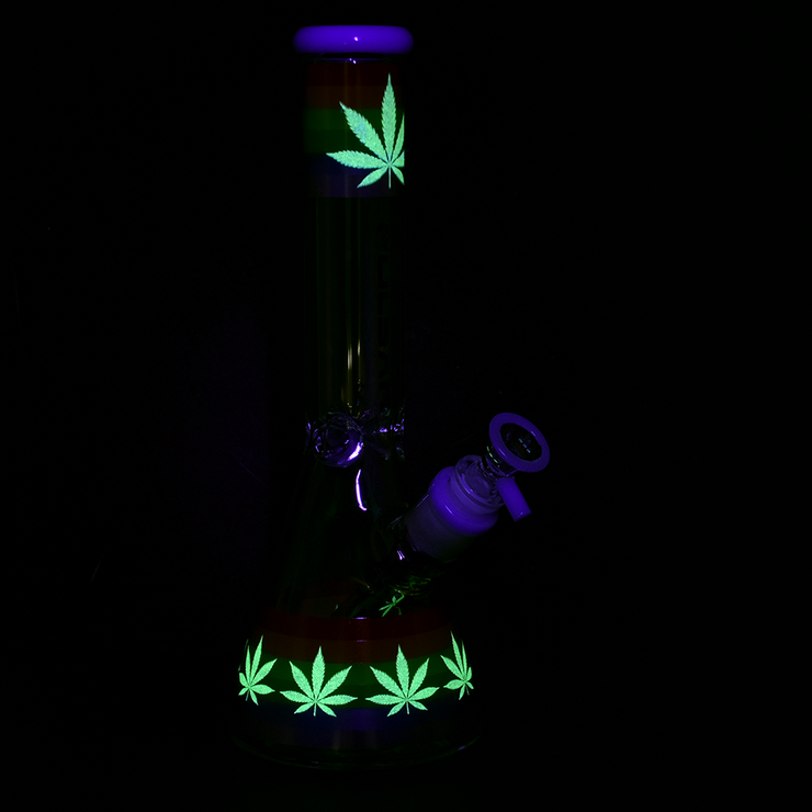 Pulsar Pride Glow Beaker Bong | Glow In The Dark Accents