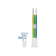 Pulsar Pride Glow Beaker Bong | Matching Downstem & Herb Slide