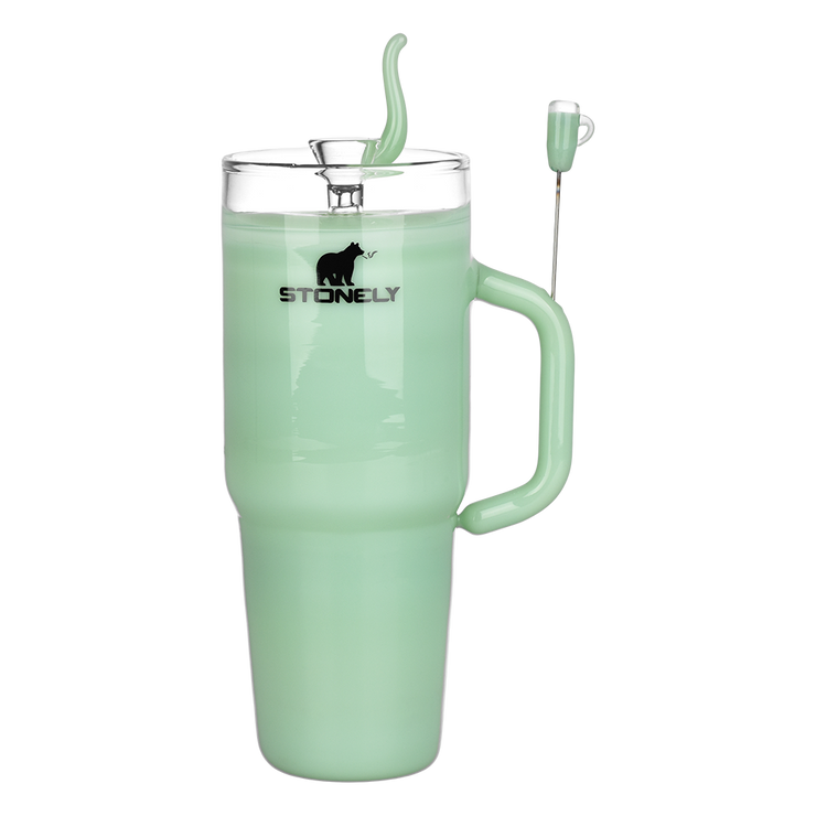 Pulsar Stonely Cup Bong | Green | Front View