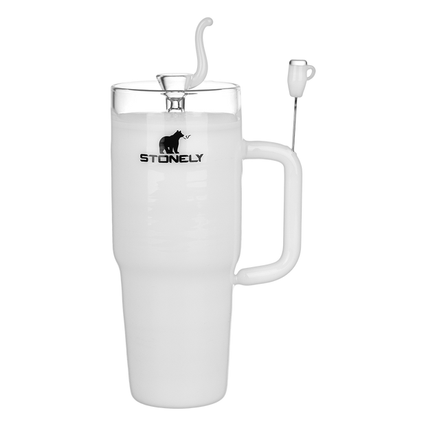 Pulsar Stonely Cup Bong | White | Front View