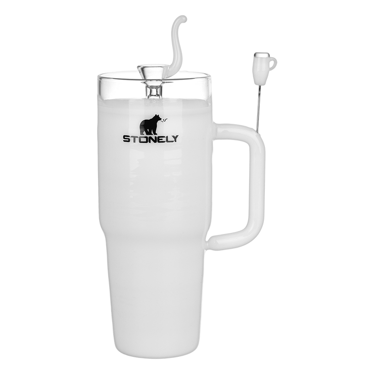 Pulsar Stonely Cup Bong | White | Front View