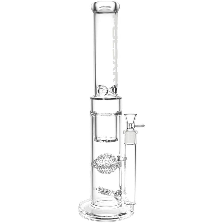 Pulsar Triple Perc Tower Straight Tube Bong | Frontal View