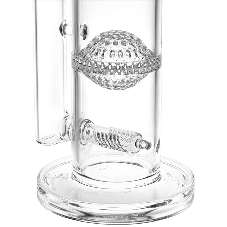 Pulsar Triple Perc Tower Straight Tube Bong | Base & Perc Close View