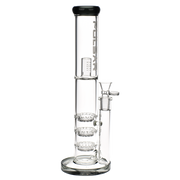 Pulsar Triple Turbine Perc Straight Tube Bong | Black