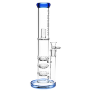 Pulsar Triple Turbine Perc Straight Tube Bong | Blue