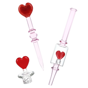 Pulsar Valentine's Love Dab Rig Set | Matching Heart Vortex Carb Cap, Dab Tool, & Dab Straw