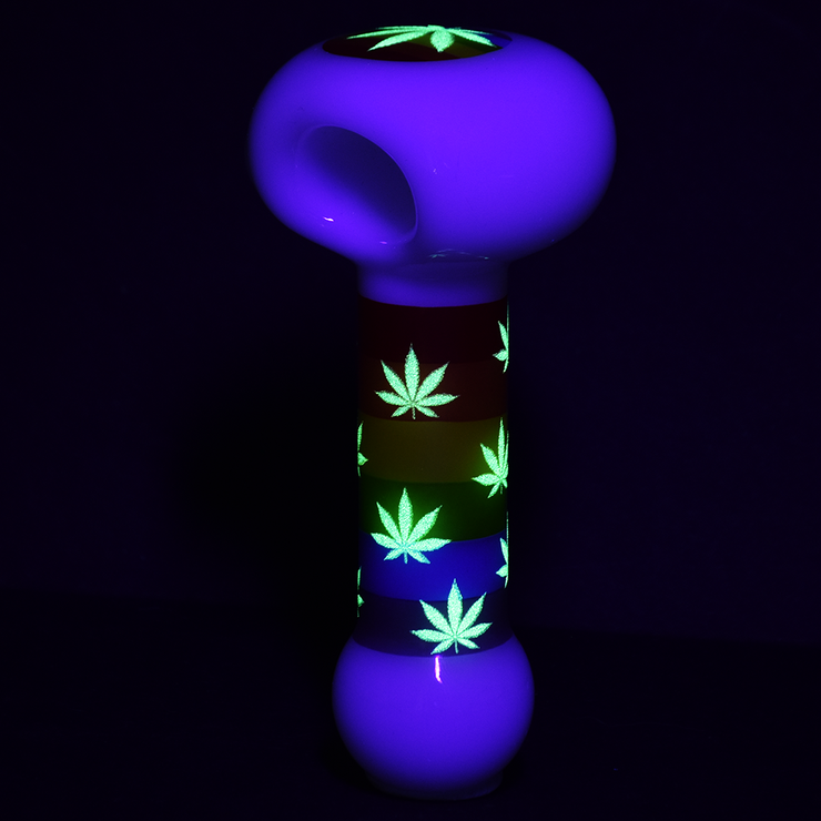 Rainbow Leaf Glow Spoon Pipe | Glow In The Dark Leaves