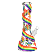 Rainbow Pride Glow Beaker Bong | Back View