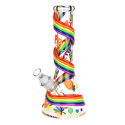 Rainbow Pride Glow Beaker Bong | Front View