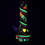 Rainbow Pride Glow Beaker Bong | Glow In The Dark Accents