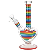 Rainbow Striped Heart Bong | Alt Side View