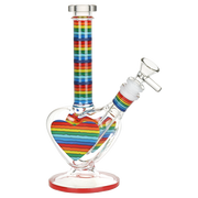 Rainbow Striped Heart Bong | Front View