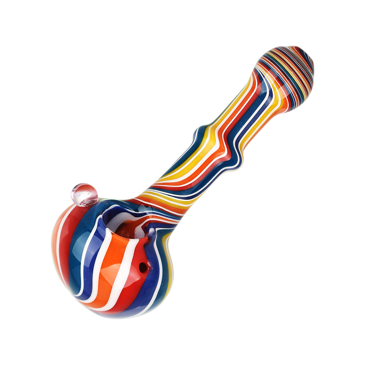 Rainbow Stripes Spoon Pipe | Front View