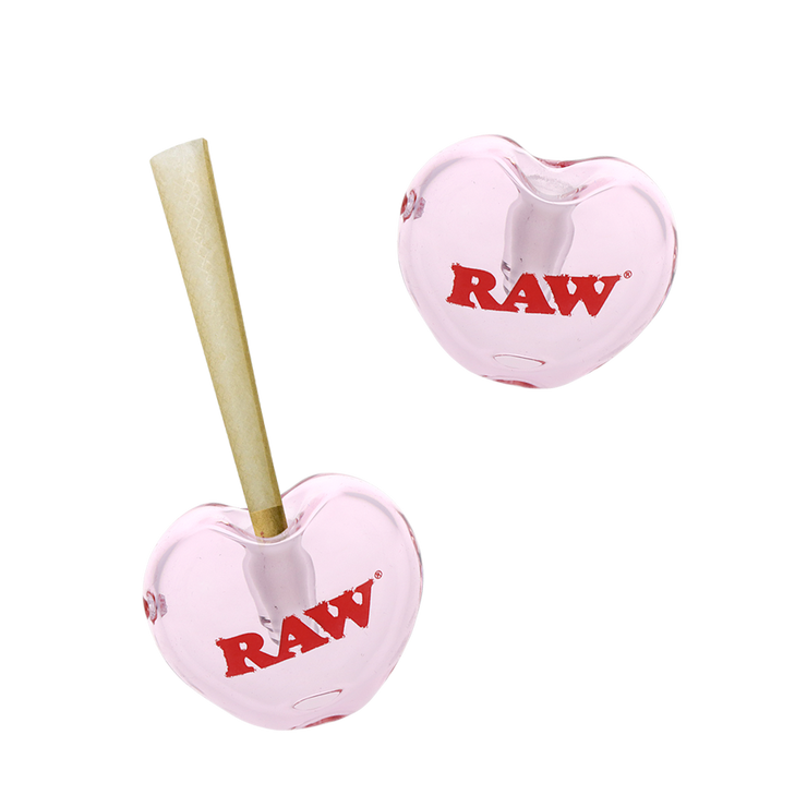 RAW Rose Heart Cone Holder | View With Pre-Rolled Cone