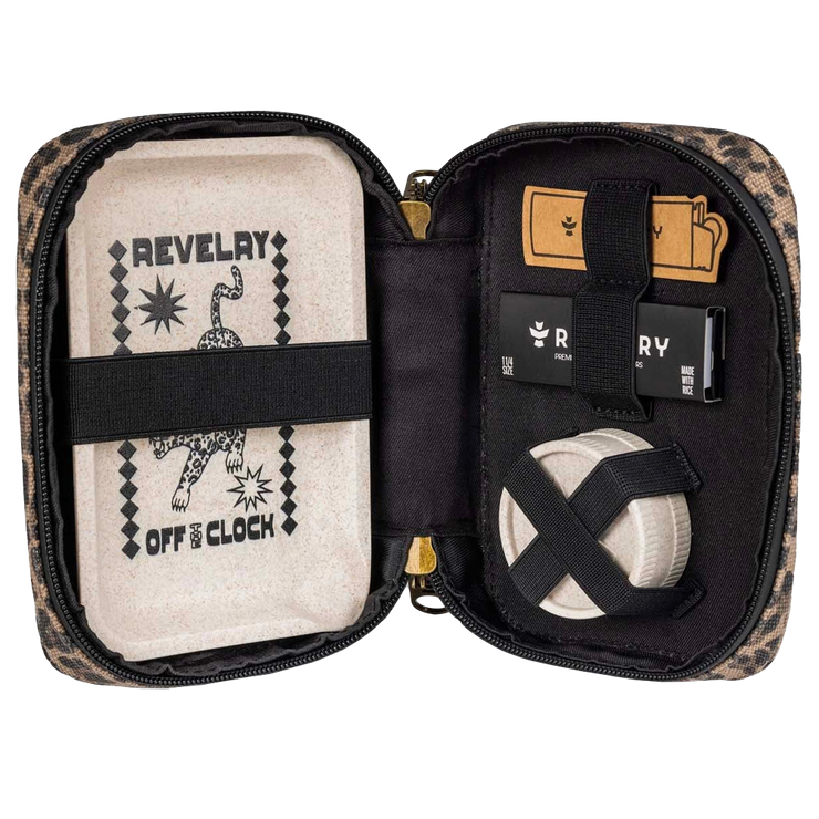 Revelry Traveler Smell Proof Rolling Kit | Leopard | Open View