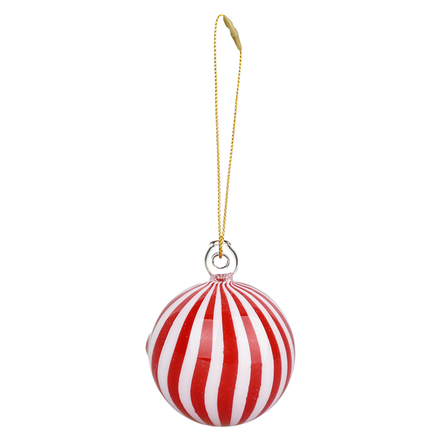 Santa's Secret Hangable Ornament Hand Pipe | Peppermint Ball | Front View