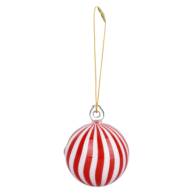 Santa's Secret Hangable Ornament Hand Pipe | Peppermint Ball | Front View