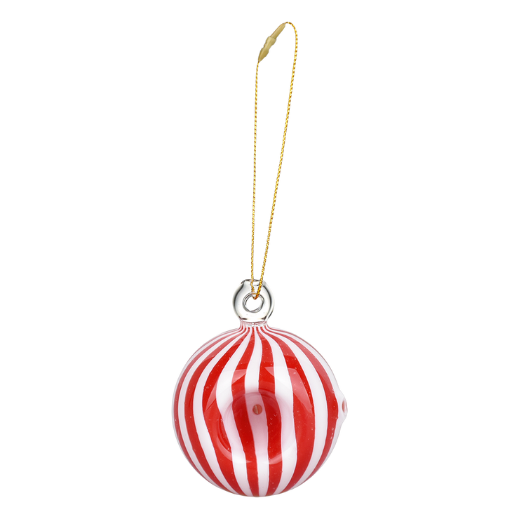 Santa's Secret Hangable Ornament Hand Pipe | Peppermint Ball | Back View