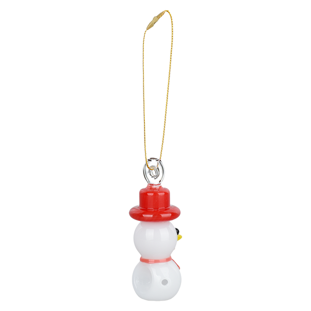 Santa's Secret Hangable Ornament Hand Pipe | Snowman | Back View