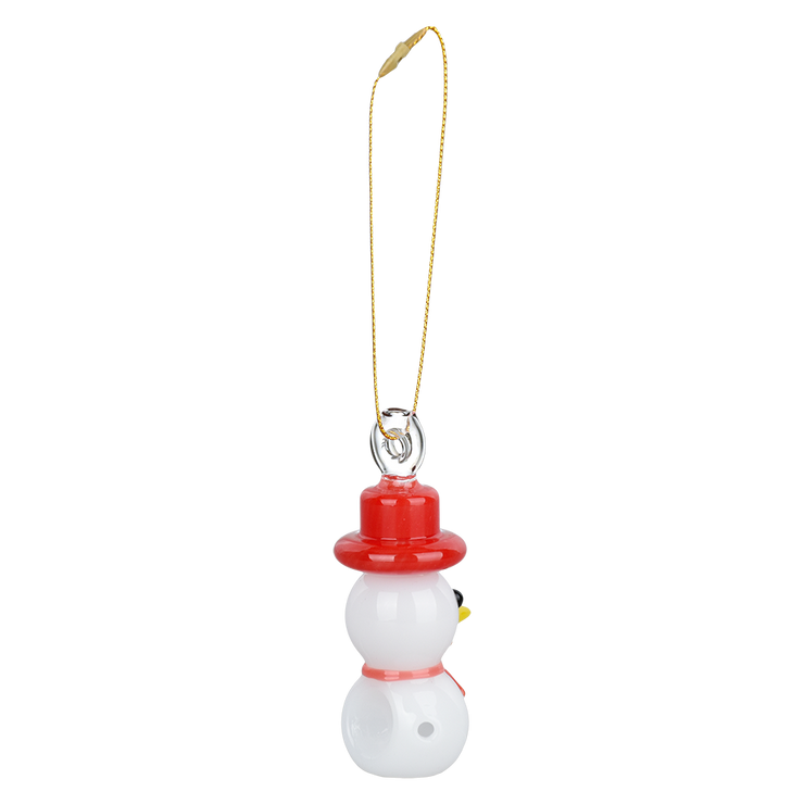 Santa's Secret Hangable Ornament Hand Pipe | Snowman | Back View