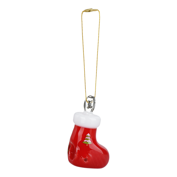 Santa's Secret Hangable Ornament Hand Pipe | Stocking | Front View